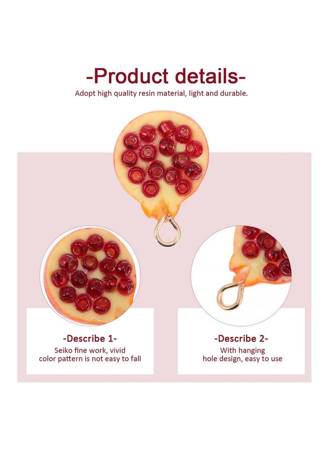 EXCEART 6Pcs Fruit Pendants Charms 3D Pomegranate Charms Fruit Loose Spacer Beads Resin Embellishment For Diy Bracelet Necklace Earring Jewelry Making - Image 5