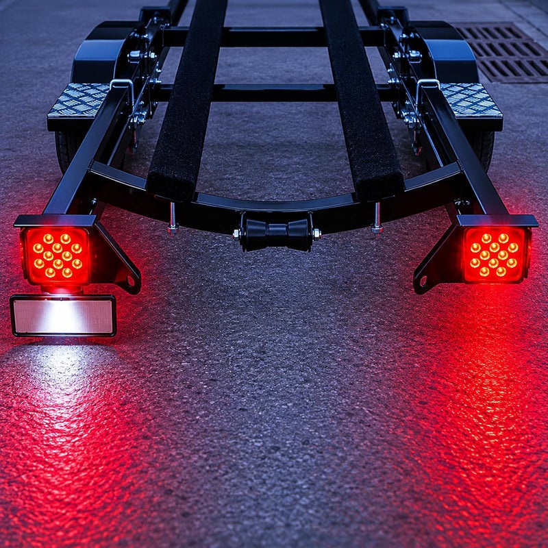 LIMICAR LED Trailer Light Kit, Stop Turn Tail Side Marker with 25FT Protective Wire Harness, 12V Utility Trailer Lights for Boat Camper RV Trucks Marine Under 80" - Image 2