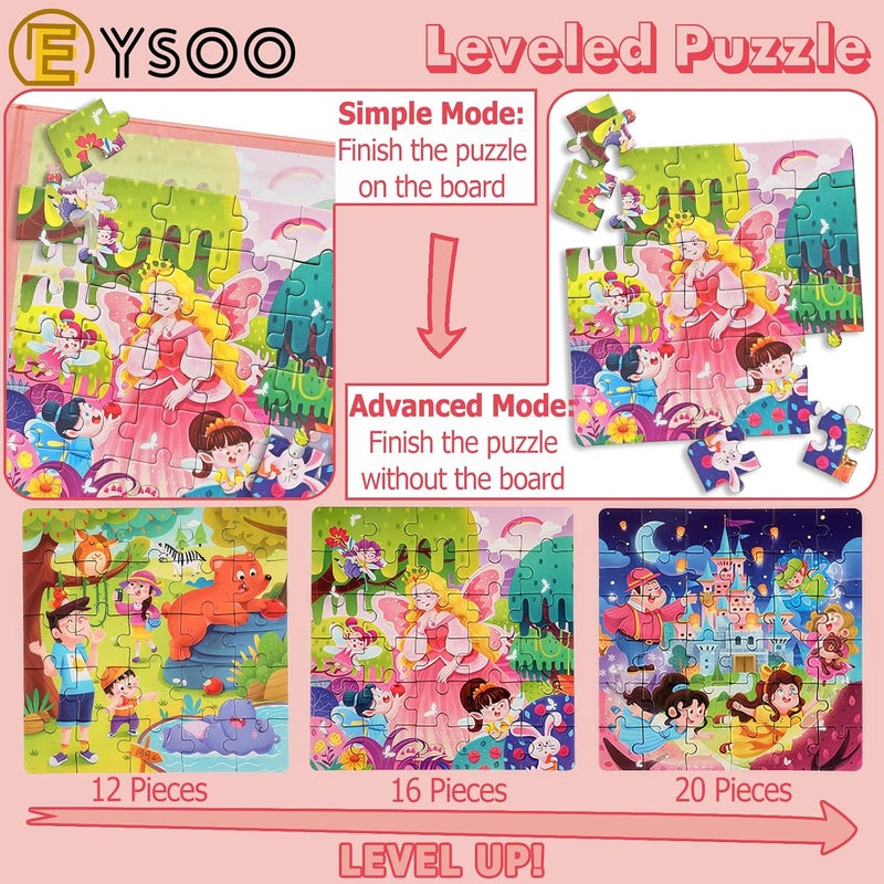EYSOO Magnetic Jigsaw Puzzles 3 Pack Jigsaw Puzzle for Kids 25+30+36 PCS Portable Travel Toy Puzzles for Kids 3-5 (Level 4-A) - Image 3