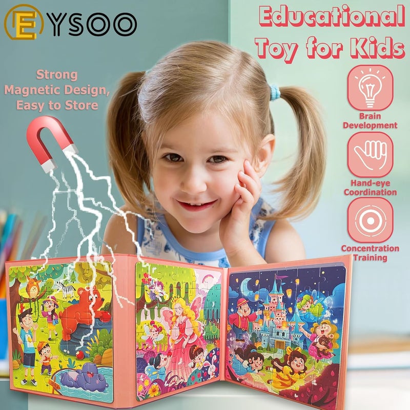 EYSOO Magnetic Jigsaw Puzzles 3 Pack Jigsaw Puzzle for Kids 25+30+36 PCS Portable Travel Toy Puzzles for Kids 3-5 (Level 4-A) - Image 4