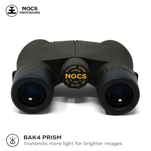 Nocs Provisions Standard Issue 8x25 Waterproof Binoculars, 8X Magnification, Bak4 Prism, Wide View Multi-Coated Lenses for Bird Watching, Hiking & Backpacking - Charcoal Black - Image 3