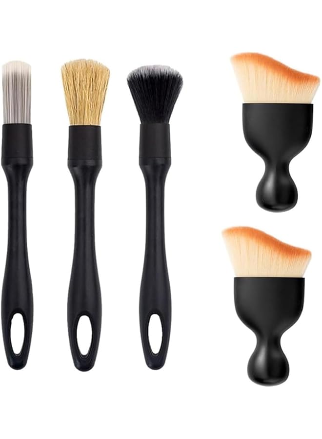 YARDHOBI 5Pcs Car Detailing Brush Set, Ultra Soft Car Interior Detailing Brushes, Car Interior Detailing Kit, Car Dust Brush, Automotive Cleaning Brush Kit For Wheels, Air Vent, Leather Seats, Car Accessories - Image 1