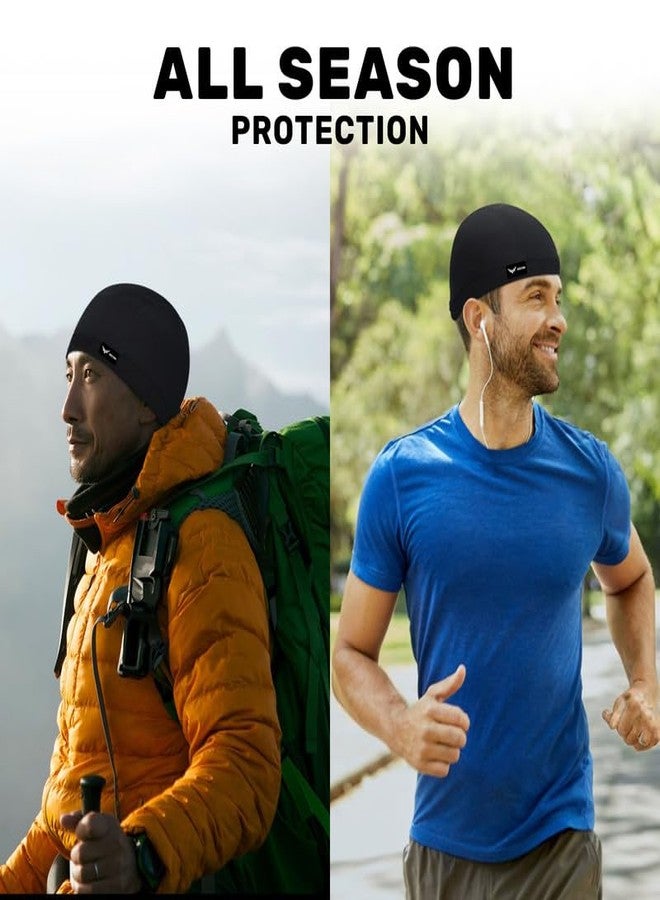 XTRIM Unisex Helmet Skull Cap for Bikers & Cyclists, Cotton Head Cap, Hair Inner Helmet Cover Cap for Men, Sweat Cooling for Women, Skull Cap for Summer (Jet Black, One Size Fits All) - Image 4