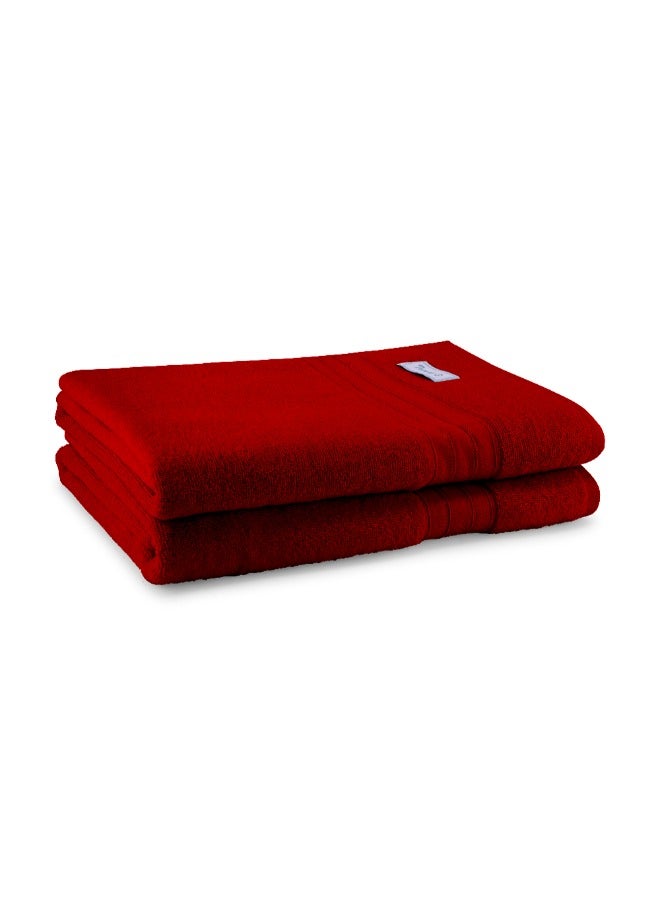 BYFT Home Trendy (Red) Premium Cotton Bath Sheet (90 X 180 Cm-Set Of 1) Highly Absorbent, High Quality Bath Linen With Striped Dobby 550 Gsm - Image 5