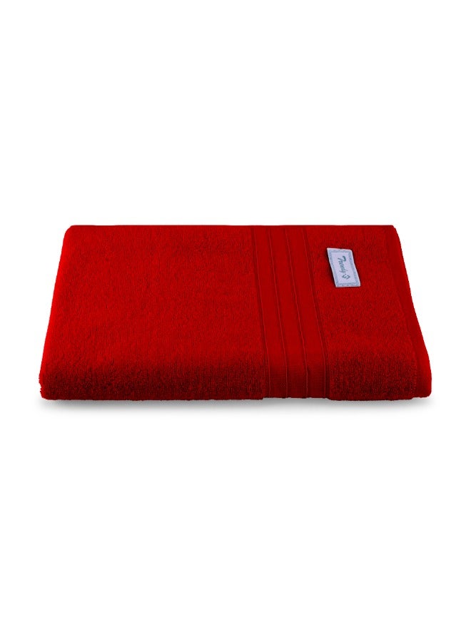 BYFT Home Trendy (Red) Premium Cotton Bath Sheet (90 X 180 Cm-Set Of 1) Highly Absorbent, High Quality Bath Linen With Striped Dobby 550 Gsm - Image 2
