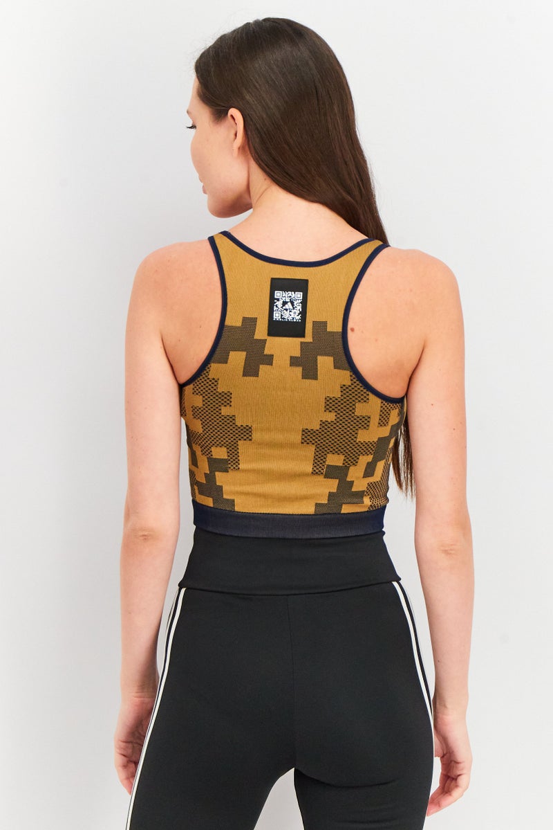 Adidas Women Sportswear Fit Textured Sports Bra, Tan  - Image 2