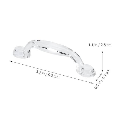 Hemobllo Arc Door Handles 374 Inch Clear Acrylic Cabinet Pulls Set of 8 for Kitchen Wardrobe Furniture with Comfortable Grip and Elegant Design - Image 3