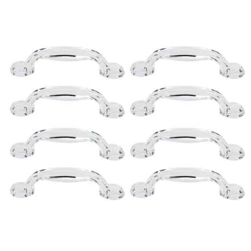Hemobllo Arc Door Handles 374 Inch Clear Acrylic Cabinet Pulls Set of 8 for Kitchen Wardrobe Furniture with Comfortable Grip and Elegant Design - Image 1