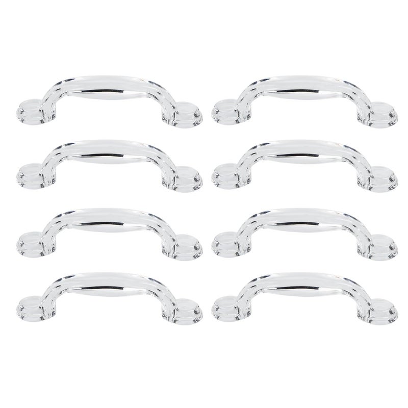 Hemobllo Arc Door Handles 374 Inch Clear Acrylic Cabinet Pulls Set of 8 for Kitchen Wardrobe Furniture with Comfortable Grip and Elegant Design - Image 2