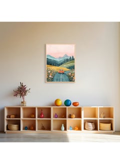 Art Decor Art Decor Framed Fine Art of Kids Mountain Scenery Portrait Colorful Nature-Inspired Print Wall Décor for Playroom Classroom Nursery Kid Bedroom Children Room Gifting  - Image 2