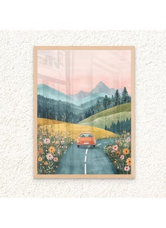 Art Decor Art Decor Framed Fine Art of Kids Mountain Scenery Portrait Colorful Nature-Inspired Print Wall Décor for Playroom Classroom Nursery Kid Bedroom Children Room Gifting  - Image 1