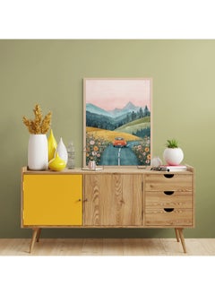 Art Decor Art Decor Framed Fine Art of Kids Mountain Scenery Portrait Colorful Nature-Inspired Print Wall Décor for Playroom Classroom Nursery Kid Bedroom Children Room Gifting  - Image 3