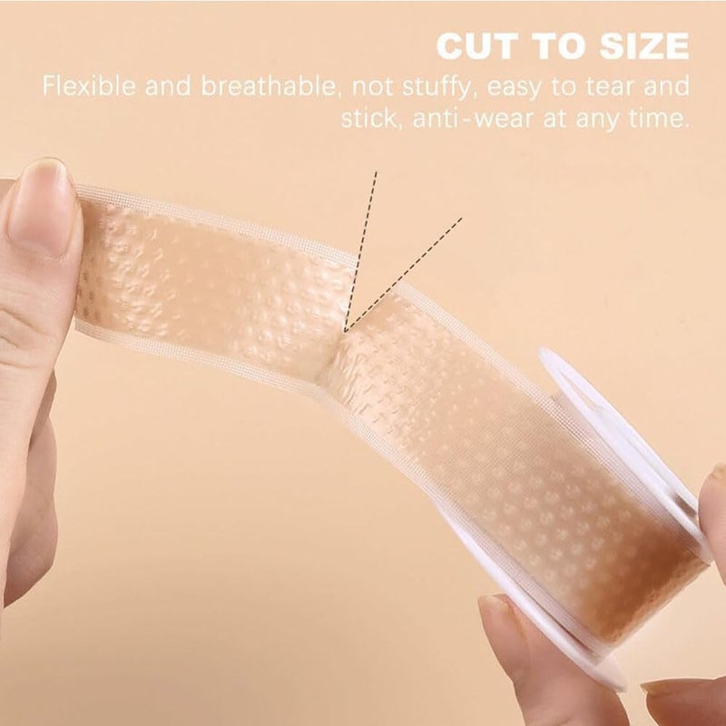 JZS Heel Sticker Silicone Gel Tape Protector, Blister Prevention Bandages for Feet, Hand Foot Bandage for Calluses Tender Spots Shoe Friction (2 Roll) - Image 4