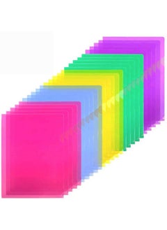 25 Pack Clear Document Folder Project Pockets, Clear Plastic Folders Letter Size Plastic Document Folders Paper Poly Jacket Sleeves Folders Copy, 5 Assorted Colors