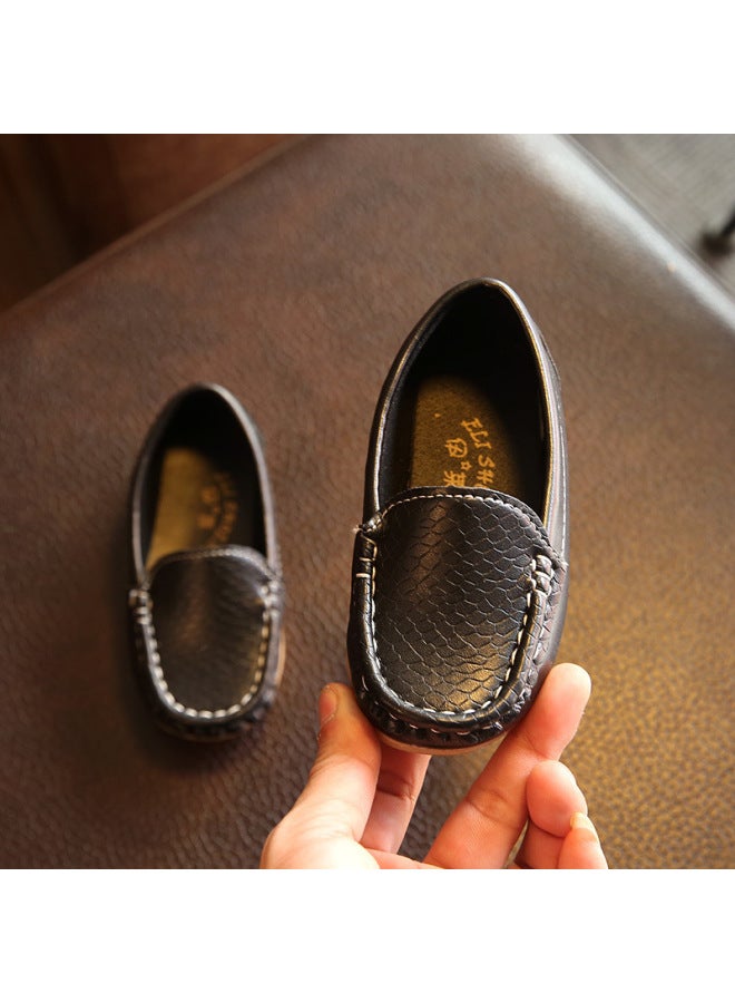 Children's Bright Leather Shoes Baby Host Performance Hollow Lace-up Children's Shoes Fashion Boys Stick Pu Leather Shoes Hair