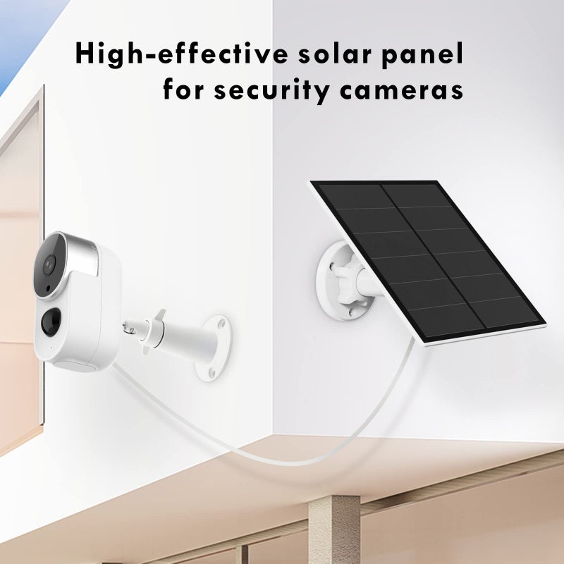 YCTechCam 5W Solar Panel for Security Camera, USB Solar Panel for DC 5V Outdoor Rechargeable Battery Camera, Solar Panels with Micro USB and USB-C Port, Adjustable Security Mount, IP65 Waterproof, 9.8ft Cable - Image 4