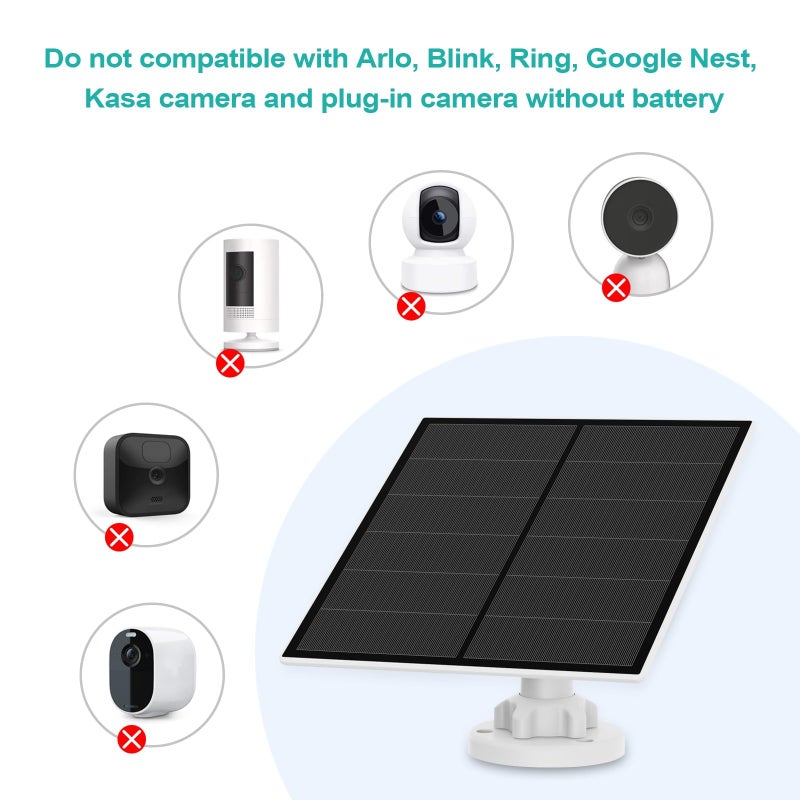 YCTechCam 5W Solar Panel for Security Camera, USB Solar Panel for DC 5V Outdoor Rechargeable Battery Camera, Solar Panels with Micro USB and USB-C Port, Adjustable Security Mount, IP65 Waterproof, 9.8ft Cable - Image 5