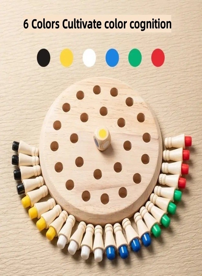 Montessori Wooden Memory Match Stick Chess Color Game Board Puzzles Educational Toy Cognitive Ability Learning Toys - Image 2