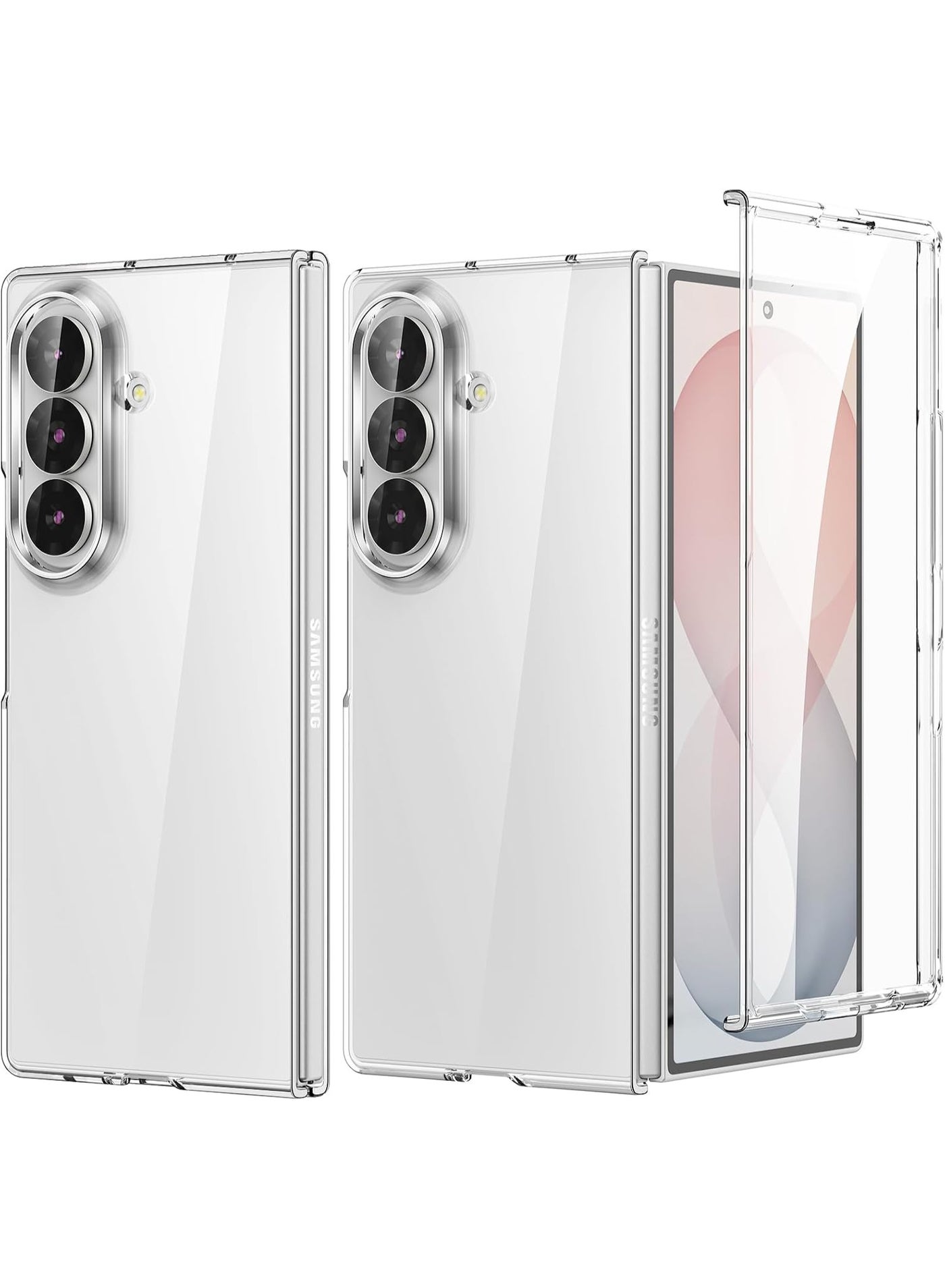 Samsung Galaxy Z Fold 8 Ultra 5G Case Clear Integrated Front Screen Protector Shockproof Protective Bumper Cover Scratch Resistant Hard PC Back Anti Yellowing Slim Profile Full Body Protection Fast Wi