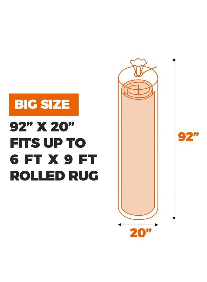 Storage Standard حقيبة سجاد قوية - حقيبة شحن سجاد قابلة لإعادة الاستخدام، غلاف سجاد بلاستيكي مقاوم للماء - تناسب السجاد الملفوف حتى 6 × 9 أقدام، حقيبة بلاستيكية سميكة بسمك 4 مل مقاومة للتمزق - 1 حقيبة شفافة، 92 × 20 بوصة - Image 4