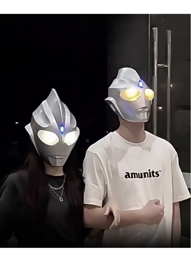 Generic - 1 Pack Ultraman Mask Full Set,Touch to Open,With Battery Charger,Chest Light, Cane, Suitable for Pratical Joke, Party Toy, Gift to Children, Office Activities,Family Activities - Image 1