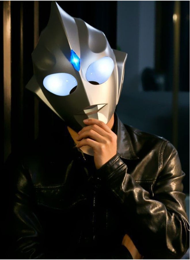 Generic - 1 Pack Ultraman Mask Full Set,Touch to Open,With Battery Charger,Chest Light, Cane, Suitable for Pratical Joke, Party Toy, Gift to Children, Office Activities,Family Activities - Image 1