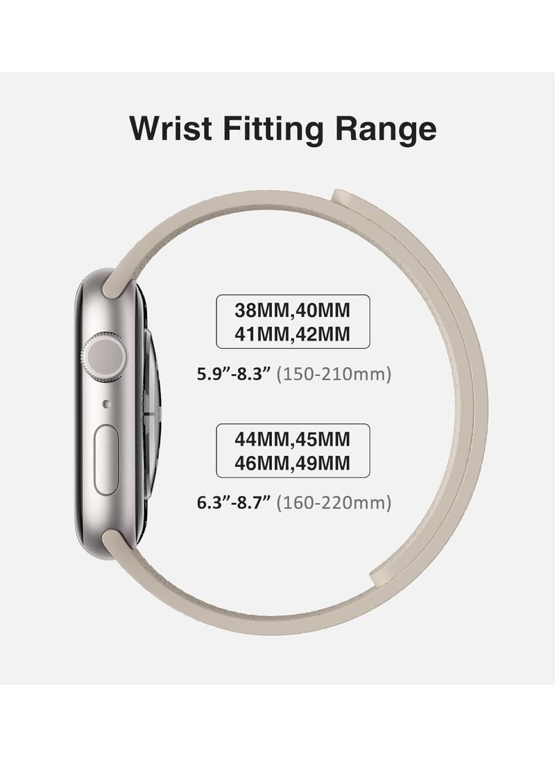Magnetic Silicone Band Compatible with Apple Watch Band 42mm 41mm 40mm 38mm Series 11 10 9 8 7 6 5 4 3 & SE 3/2/1 Strong Magnetic Clasp, Waterproof & Adjustable (Starlight) - Image 5
