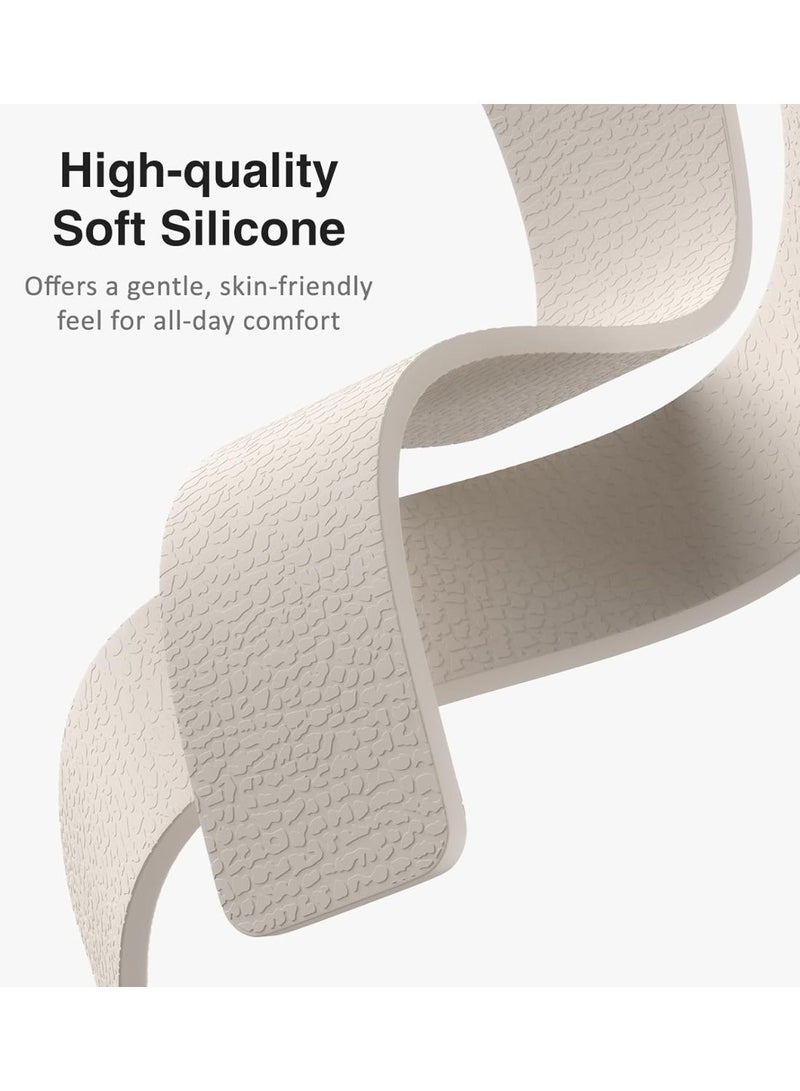 Magnetic Silicone Band Compatible with Apple Watch Band 42mm 41mm 40mm 38mm Series 11 10 9 8 7 6 5 4 3 & SE 3/2/1 Strong Magnetic Clasp, Waterproof & Adjustable (Starlight) - Image 4