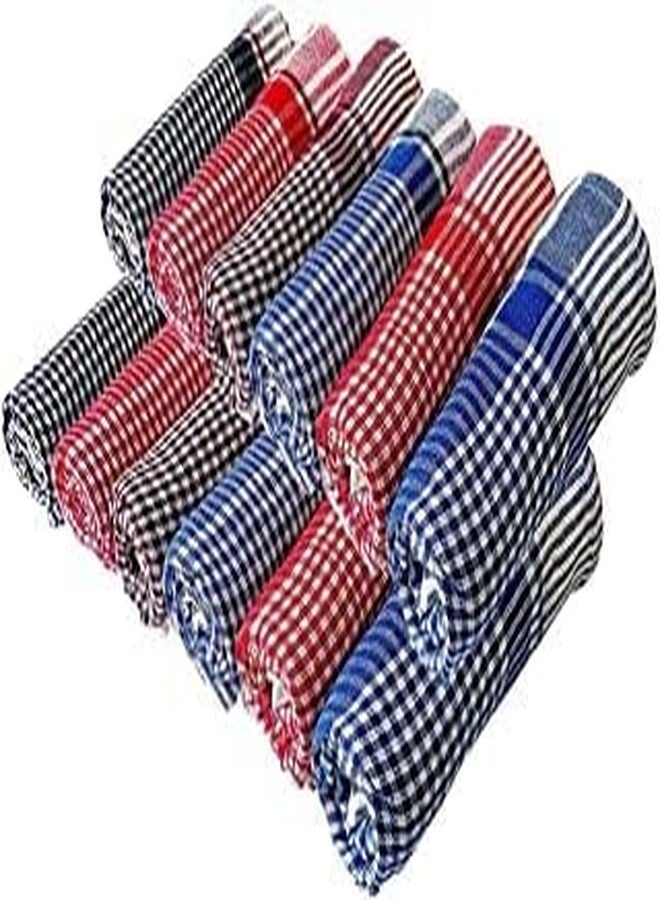PlantaZee Handnit Water Absorbent Check Cloth,Cleaning Towel, Kitchen Napkins, Roti Napkin, Table Napkins, Superior Cotton, Duster, Reusable, Wiping Cloth | Large | Pack of 6(18 * 18) - Image 2