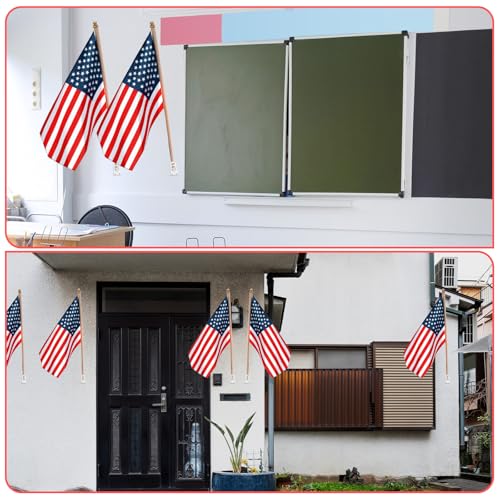 Tobeelec 6 Pcs Flag Wall Bracket for Classroom, Pole Holder With Hardware - Indoor Mount for Community Center & Flag Day Decor - Image 5