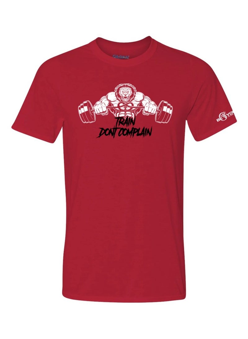 Men's Performance Graphic T-Shirt - 100% Spun Polyester Moisture-Wicking Fabric - Train Don't Complain Activewear Tee