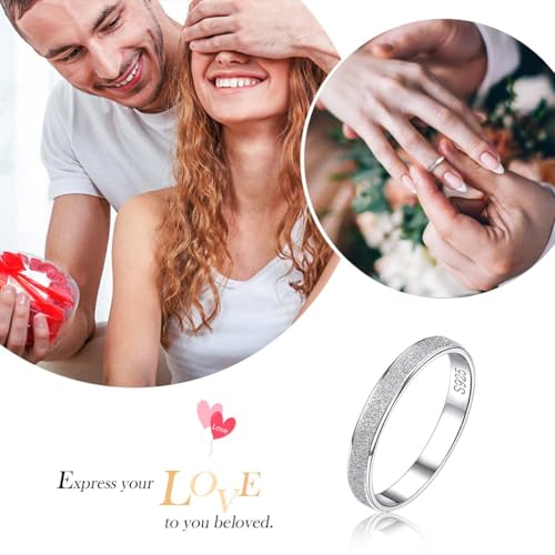 ChicSilver 925 Sterling Silver Stacking Rings for Women Skinny Thin Stackable Ring 3mm Wedding Band Ring Dainty Simple Jewelry for Size 4 - Image 3