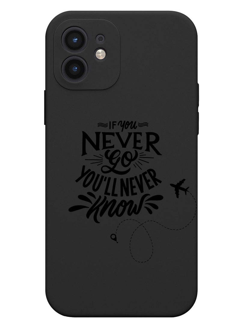 Theodor Protective Slim Fit Case Liquid Silicone Cover with Full Body Protection Anti-Scratch Shockproof Case For iPhone 12 Black  - Instinct copy - Image 1