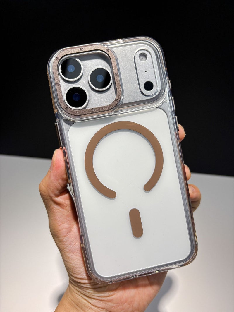 غطاء MagSafe بTPU لـ iPhone 14 / 14 Plus / 14 Pro / 14 Pro Max باللون Gold مغناطيسي من مادة TPU مع مغناطيس قوي وحماية من السقوط مع مقاوم للصدمات مع تصميم ثنائي اللون مع مقاوم للخدش - Image 1