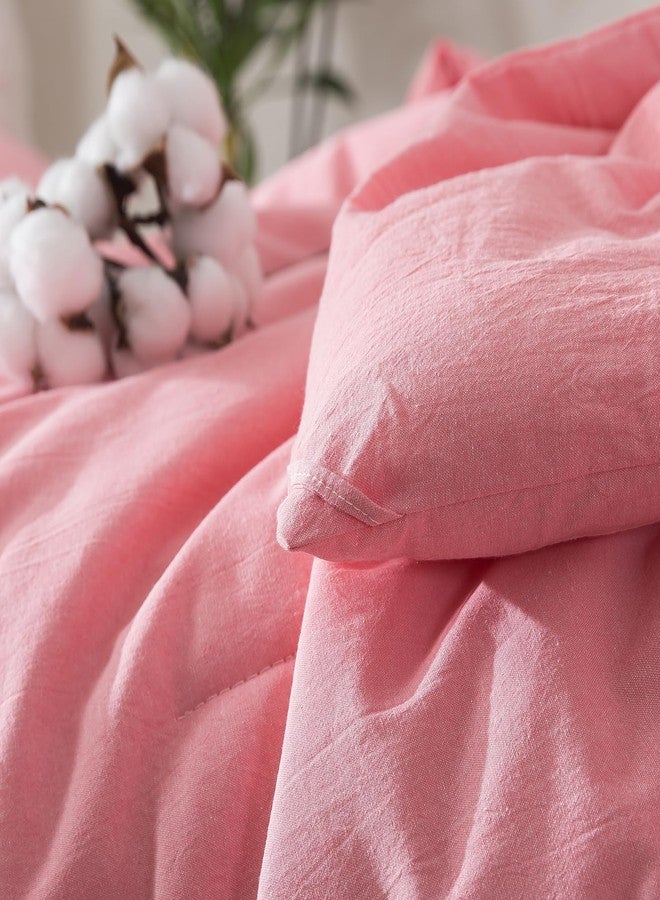 Caressma Girls Pink Cotton Comforter Set King, 100% Cotton Fabric with Microfiber Inner Filling 3 Pieces Bedding Set, Soft Comforter (104"x90") with 2 Pillowshams for All Seasons - Image 5