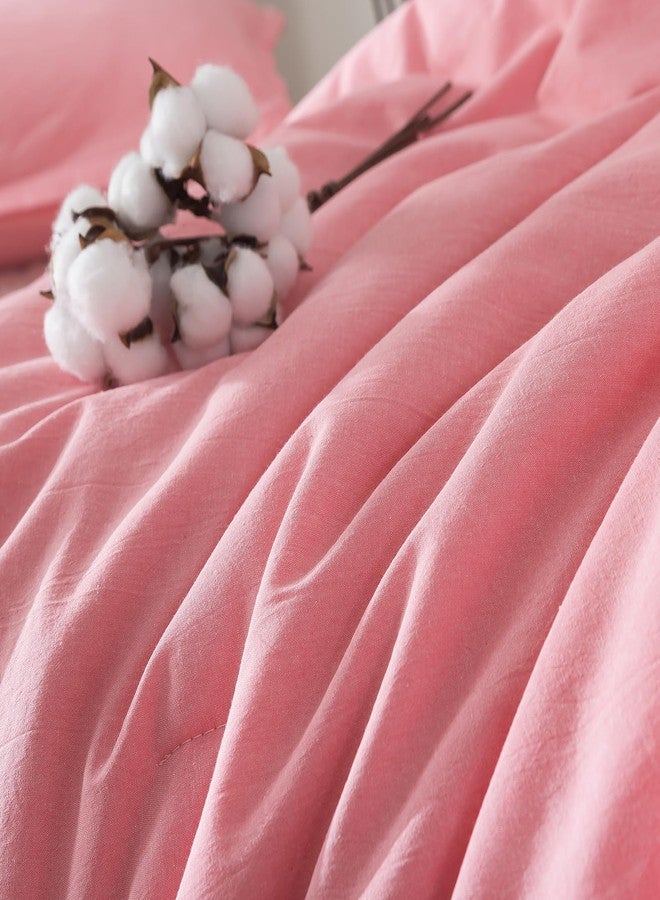 Caressma Girls Pink Cotton Comforter Set King, 100% Cotton Fabric with Microfiber Inner Filling 3 Pieces Bedding Set, Soft Comforter (104"x90") with 2 Pillowshams for All Seasons - Image 4
