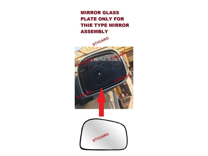 STYCARO - Side View Mirror Glass compatible with Tata Safari Dicor 2005-2009 Old Model Pack of 01 Pcs. (Non-Heated) (LEFT PASSENGER SIDE) - Image 2