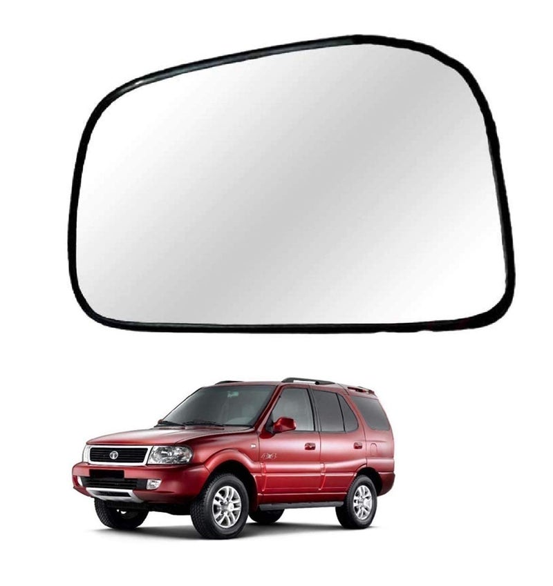 STYCARO - Side View Mirror Glass compatible with Tata Safari Dicor 2005-2009 Old Model Pack of 01 Pcs. (Non-Heated) (LEFT PASSENGER SIDE) - Image 1