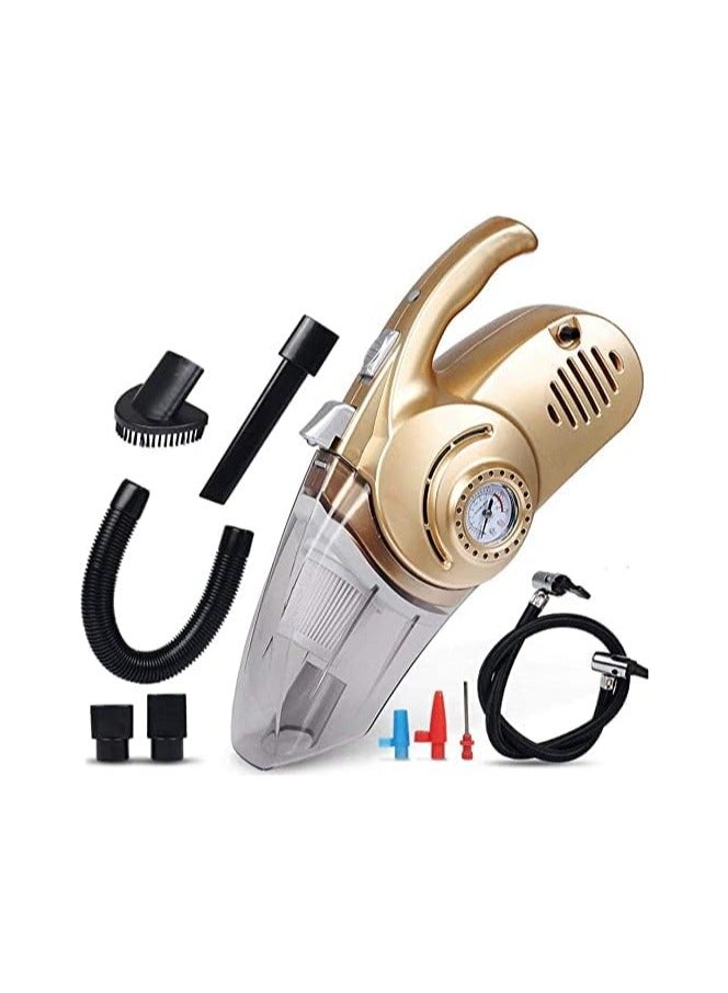 MR.SMART Car 4 in 1 Handheld Corded Vacuum Cleaner, DC 12V Wet Dry Auto Dust Buster with Tyre Inflator Pressure Gauge and LED Light for Pet Hair,Car Cleaning - Image 1