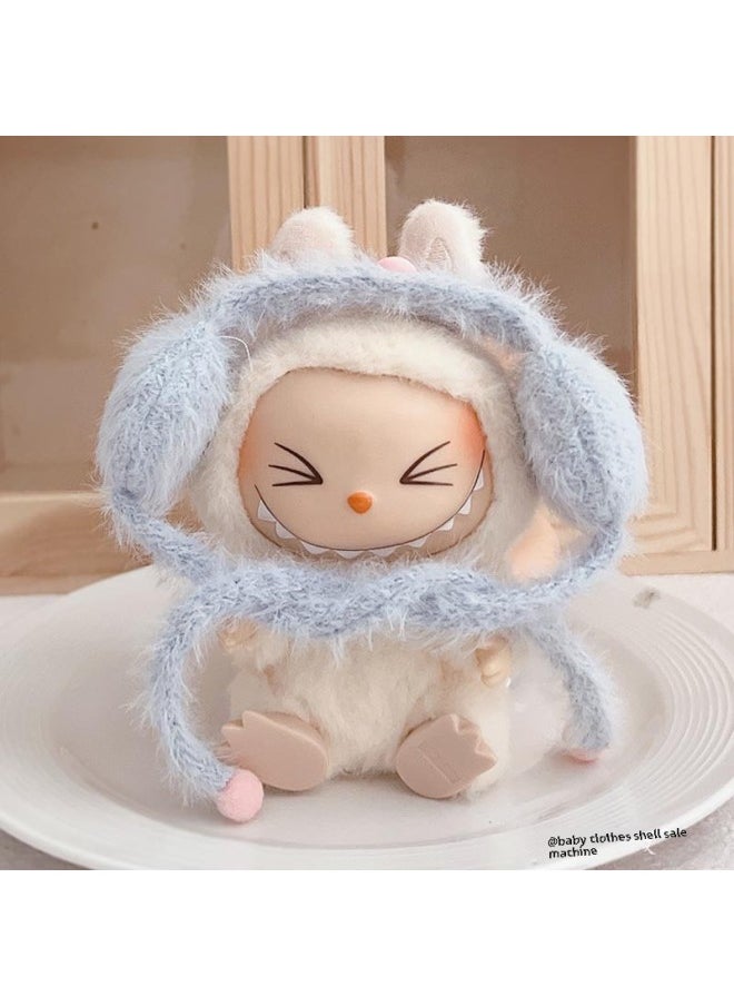 Generic - 17cm Pull Cloth Pendant Doll Cartoon Cute Plush Two-piece Small Satchel Suit Vinyl Doll Change-Specifications:The First And Second Generations Of Labubu Can Be Worn-Color:Lamb Wool Sheep Sweater Jacket (brown) - Image 1