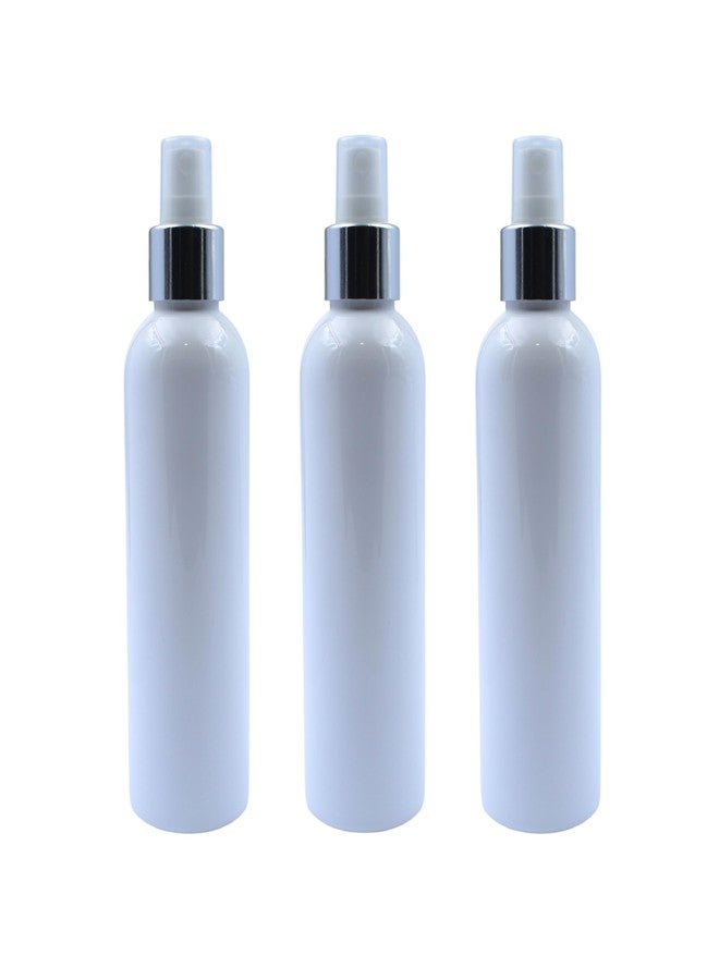 PHARCOS White Plastic Bottle With Silver Metallic Collar (Mist Sprayer), Leak-proof Refillable/Re - Useable Containers for Home, Car Cleaning & Sanitizers - Pack of 3 (200 Ml) - Image 1