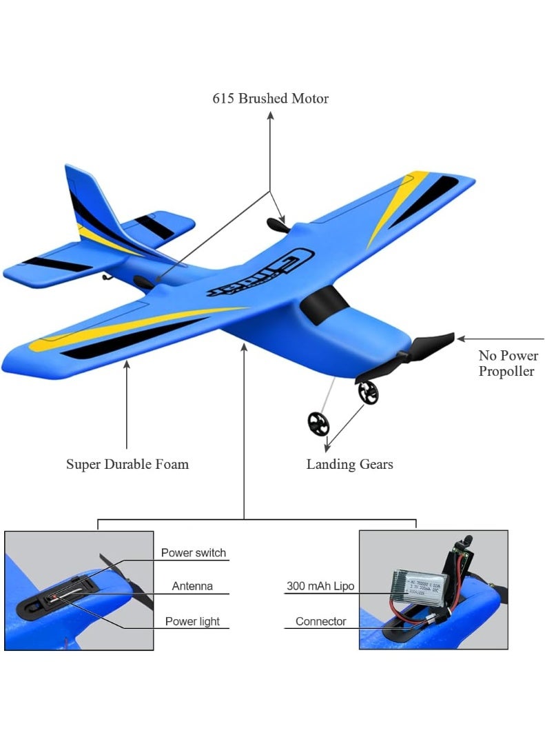HAWK'S WORK 2 Channel RC Airplane, RC Glider Ready to Fly, 2.4GHz Remote Control Cessna, Easy to Fly RC Toy for Kids & Beginners - Image 3