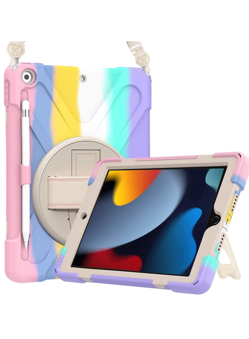 Procases iPad 9th Generation Case Rugged Heavy Duty Shockproof Rotatable Kickstand Protective Cover for 10.2 Inch - Image 1