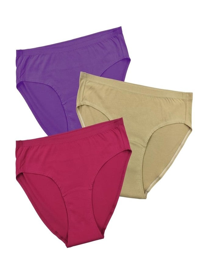 Pristine Life | Urine Leakage Panty For Woman | Wash & Reusable | Absorbs 25ml Of Leaks | Anti Bacterial, Hygienic & Leakproof | Comfy Cotton | Pack Of 3 | Magenta, Skin & Dark Pink | 3XL - Image 1