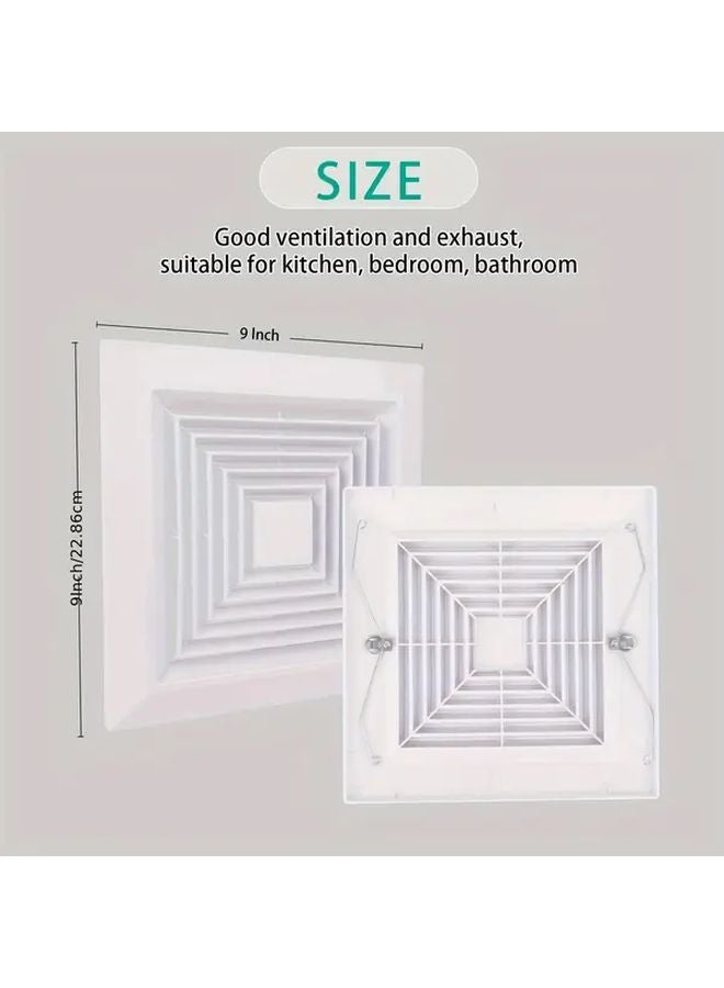 9 Inch By 9 Inch Bathroom Exhaust Fan Cover Easy Install Durable Heat Resistant Ventilation Grille - Image 3