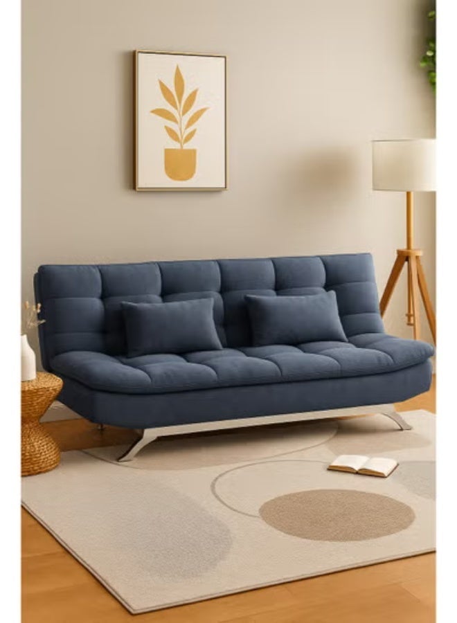 Harmony Home Suede Fabric Sofa  Bed – Modern Folding Convertible Sofa Bed with Pillow, Compact Space-Saving Design for Living Room, Apartment, Dorm & Office - Grey - Image 1