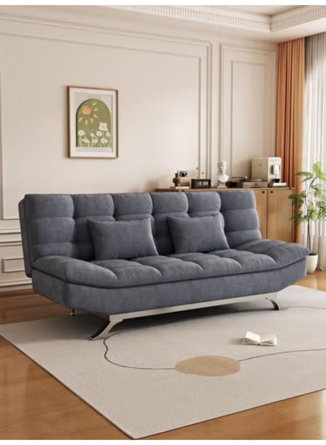 Harmony Home Suede Fabric Sofa  Bed – Modern Folding Convertible Sofa Bed with Pillow, Compact Space-Saving Design for Living Room, Apartment, Dorm & Office - Grey - Image 4