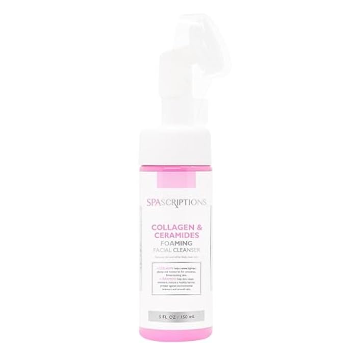 SpaScriptions Collagen & Ceramides Foaming Facial Cleanser, pH Balanced, Non Comedogenic, Paraben Free, For All Skin Types, 5 fl oz / 150 mL - Image 1