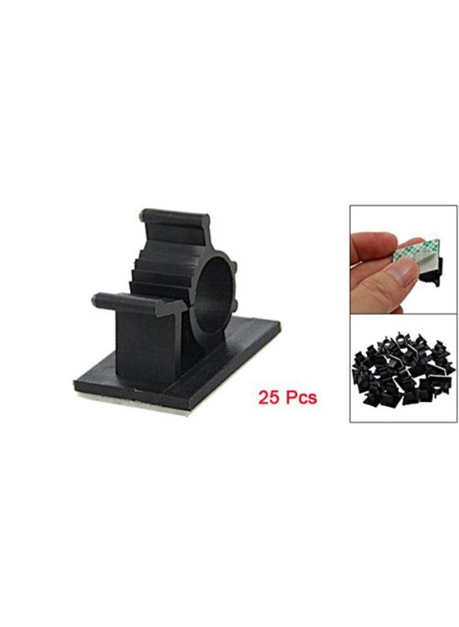 uxcell AKORD Adhesive Backed Nylon Wire Adjustable Cable Clips Clamps, Plastic, Black, Pack of 25 - Image 2