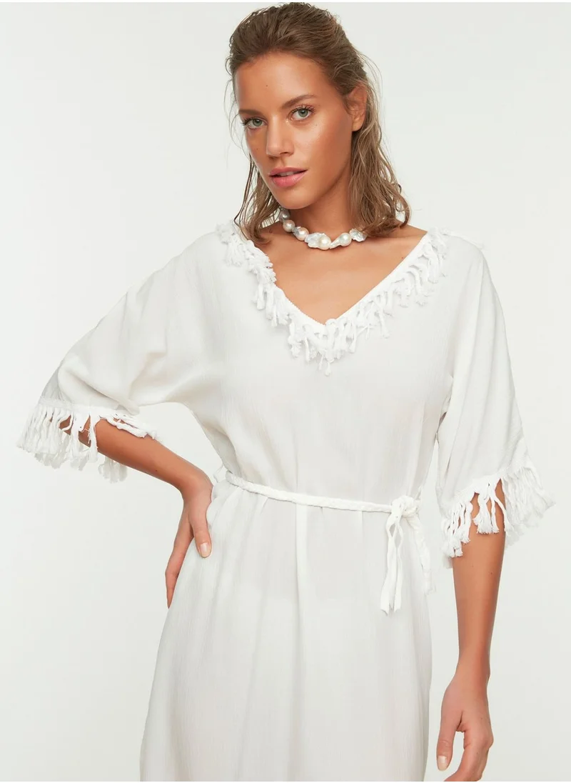 trendyol Side Slit Tassel Detail Dress